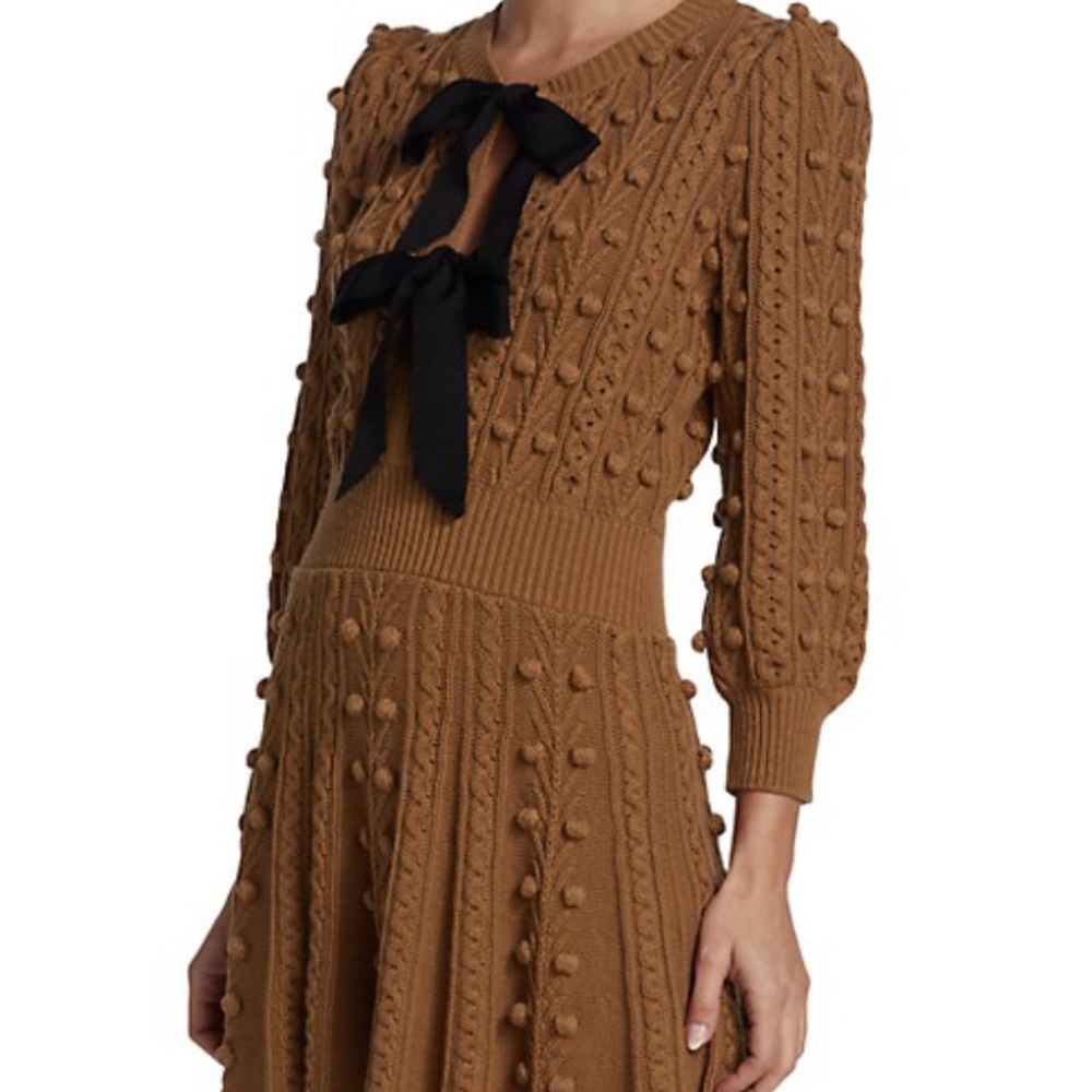 Alice and Olivia Kitty Bow Front Sweater Dress size small.